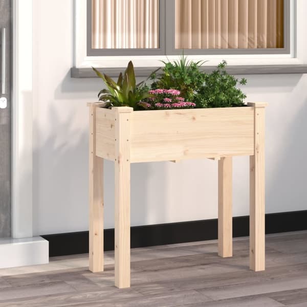 vidaXL Odlingslåda med foder 71x37x76 cm massivt granträ -  Krukor & odlingslådor