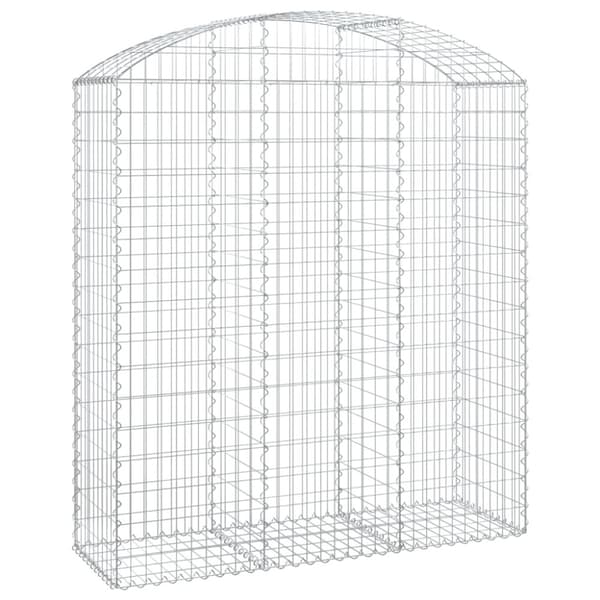 vidaXL buet gabionkurv 150x50x160/180 cm galvaniseret jern -  Plantekrukker