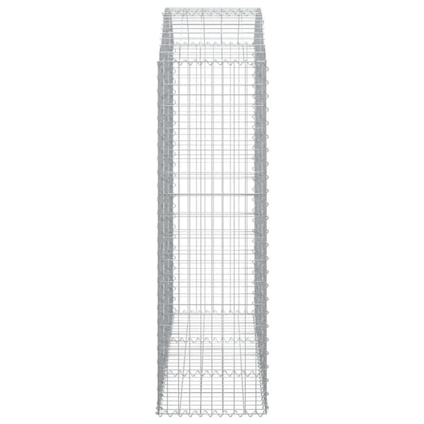 vidaXL buet gabionkurv 150x50x160/180 cm galvaniseret jern -  Plantekrukker