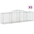 Miniatyrbild 3 av 7: vidaXL Gabioner bågformade 5 st 300x50x80/100 cm galvaniserat järn -  Krukor & odlingslådor