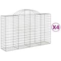 Miniatyrbillede 3 af 7: vidaXL buede gabionkurve 4 stk. 200x50x120/140 cm galvaniseret jern -  Plantekrukker