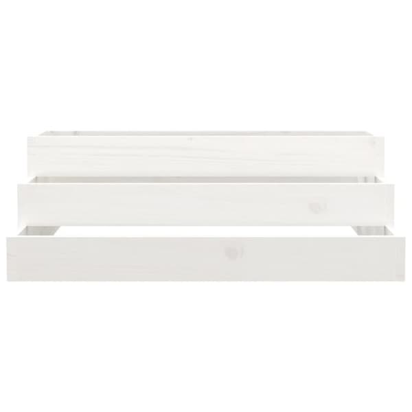 vidaXL plantekasse 80x80x27 cm massivt fyrretræ hvid -  Plantekrukker