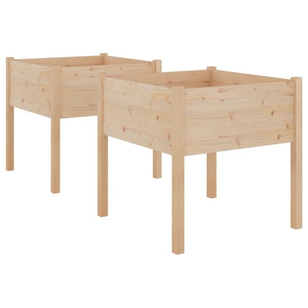 vidaXL Odlingslådor 2 st 70x70x70 cm massiv furu - Krukor & odlingslådor