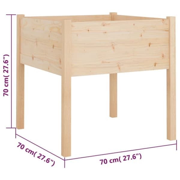 vidaXL Odlingslådor 2 st 70x70x70 cm massiv furu - Krukor & odlingslådor