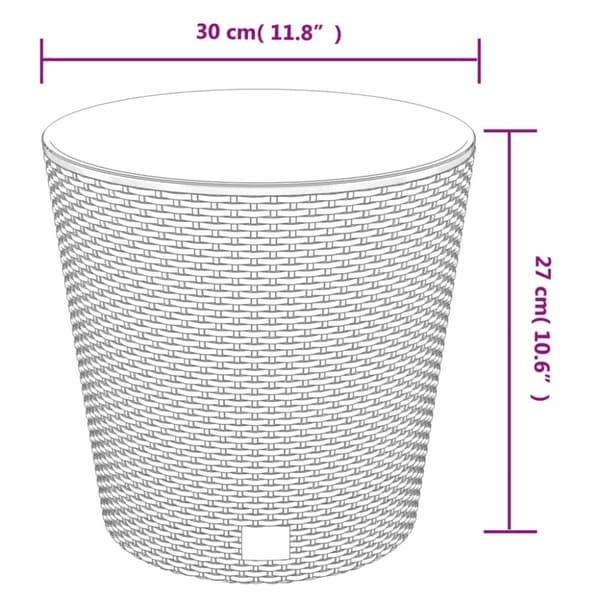 vidaXL Kukkalaatikko irrotettava sisus valkoinen 15/15,3 l PP rottinki - Kukkaruukut & istutuslaatikot