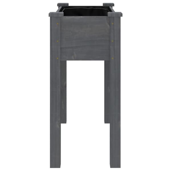 vidaXL plantekasse med foring 71x37x76 cm massivt fyrretræ grå -  Plantekrukker
