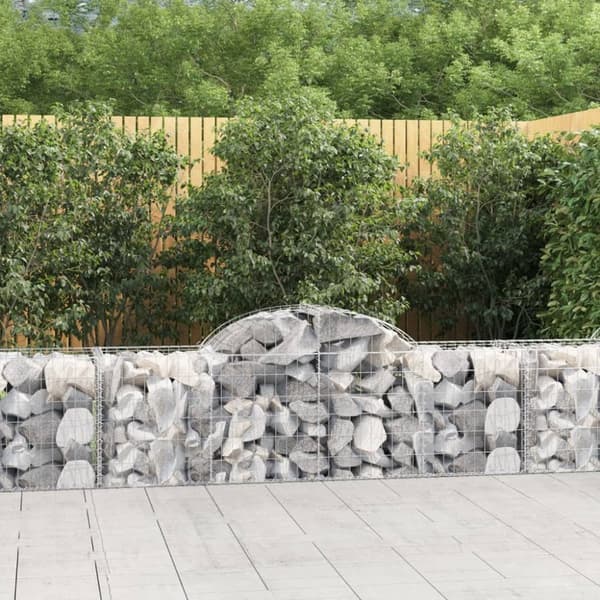 vidaXL Gabion bågformad 200x50x60/80 cm galvaniserat järn -  Krukor & odlingslådor