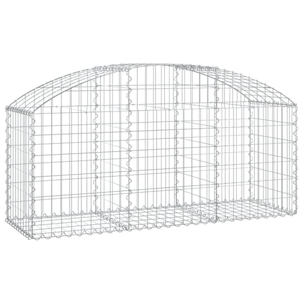 vidaXL Kaareva kivikori 150x50x60/80 cm galvanoitu rauta -  Kukkaruukut & istutuslaatikot