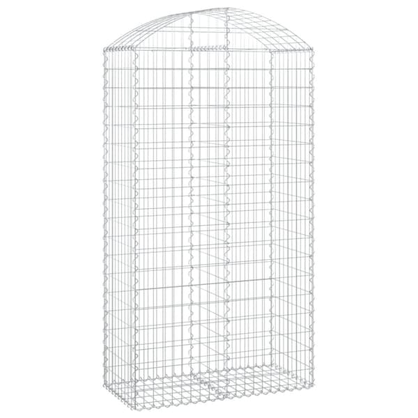 vidaXL Kaareva kivikori 100x50x180/200 cm galvanoitu rauta -  Kukkaruukut & istutuslaatikot