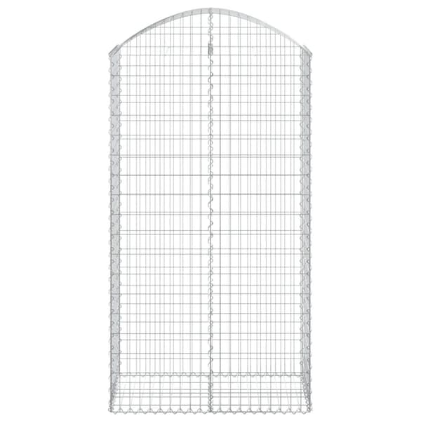 vidaXL Kaareva kivikori 100x50x180/200 cm galvanoitu rauta -  Kukkaruukut & istutuslaatikot