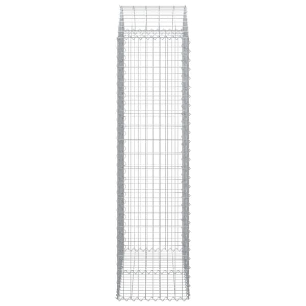 vidaXL Kaareva kivikori 100x50x180/200 cm galvanoitu rauta -  Kukkaruukut & istutuslaatikot