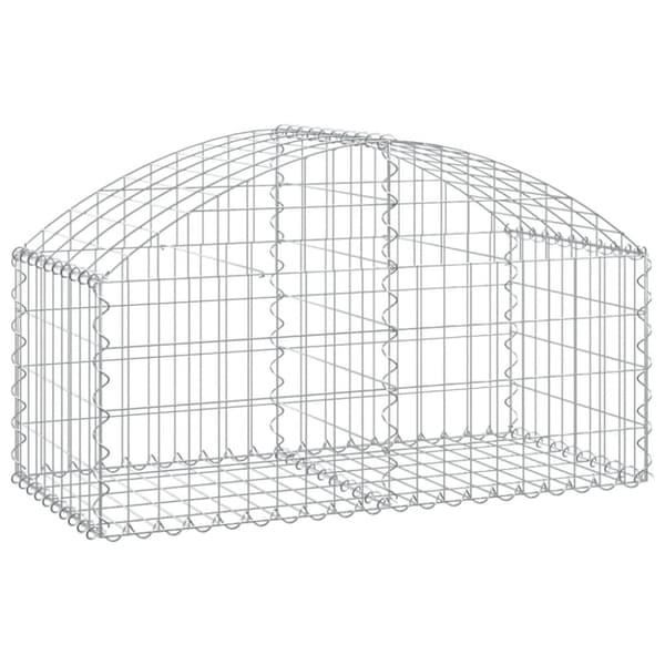 vidaXL buet gabionkurv 100x50x40/60 cm galvaniseret jern -  Plantekrukker