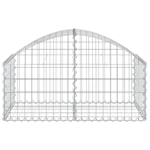 vidaXL buet gabionkurv 100x50x40/60 cm galvaniseret jern -  Plantekrukker