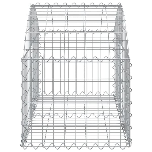 vidaXL buet gabionkurv 100x50x40/60 cm galvaniseret jern -  Plantekrukker