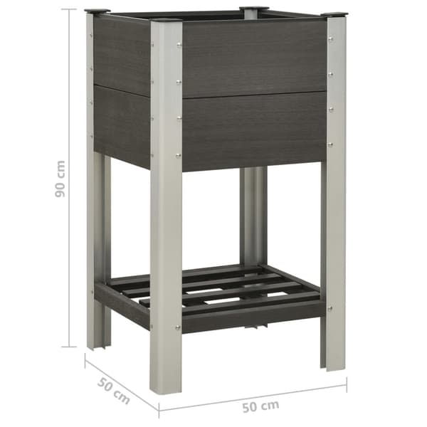 vidaXL højbed med hylde 50x50x90 cm WPC grå -  Plantekrukker
