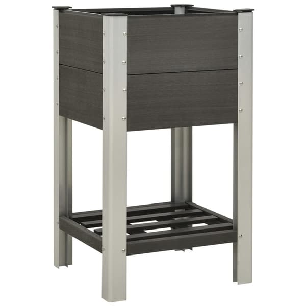 vidaXL højbed med hylde 50x50x90 cm WPC grå -  Plantekrukker