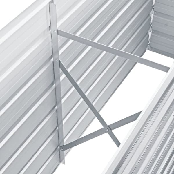 vidaXL Odlingslåda upphöjd galvaniserat stål 160x40x77 cm grå - Krukor & odlingslådor