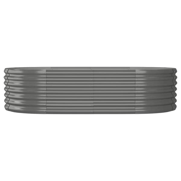 vidaXL Korotettu kukkalaatikko jauhemaalattu teräs 152x80x36 cm harmaa -  Kukkaruukut & istutuslaatikot