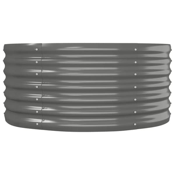 vidaXL Korotettu kukkalaatikko jauhemaalattu teräs 152x80x36 cm harmaa -  Kukkaruukut & istutuslaatikot