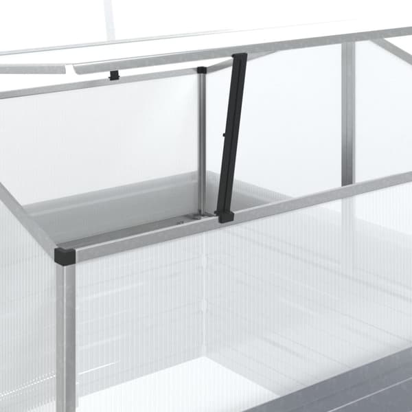 vidaXL højbed med drivhus 100x100x85 cm sølvfarvet -  Plantekrukker