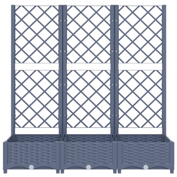 vidaXL plantekasse med espalier 120x40x121,5 cm PP mørkegrå -  Plantekrukker