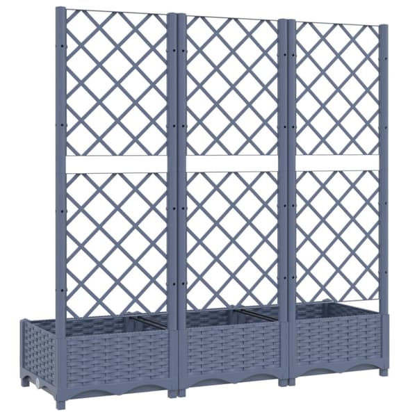 vidaXL plantekasse med espalier 120x40x121,5 cm PP mørkegrå -  Plantekrukker