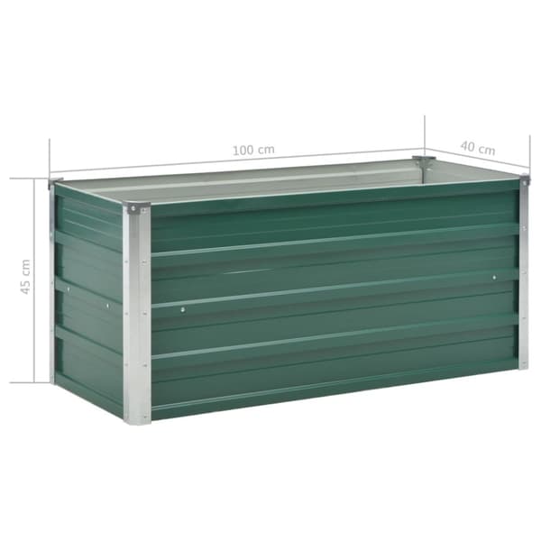 vidaXL forhøjet plantekasse 100x40x45 cm galvaniseret stål grøn -  Plantekrukker