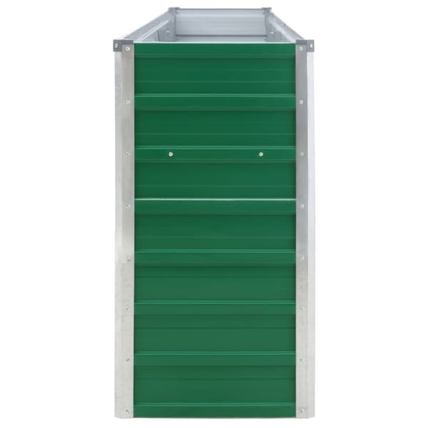 vidaXL Korotettu puutarhalaatikko 320x40x77 cm galvanoitu vihreä -  Kukkaruukut & istutuslaatikot