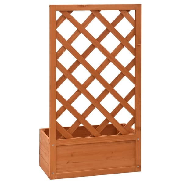 vidaXL Odlingslåda med spaljé orange 50x25x90 cm massivt granträ -  Krukor & odlingslådor