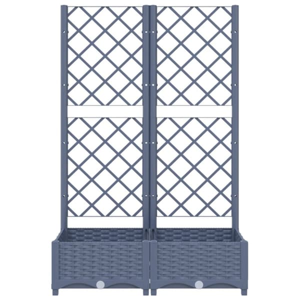 vidaXL Odlingslåda med spaljé mörkgrå 80x40x121,5 cm PP - Krukor & odlingslådor