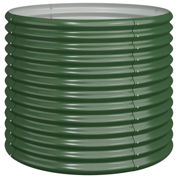 vidaXL plantekrukke 80x80x68 cm pulverlakeret stål grøn - Plantekrukker