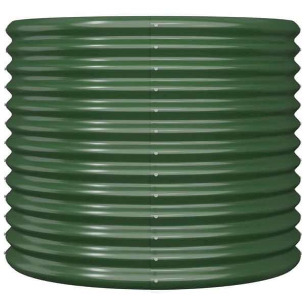 vidaXL plantekrukke 80x80x68 cm pulverlakeret stål grøn - Plantekrukker