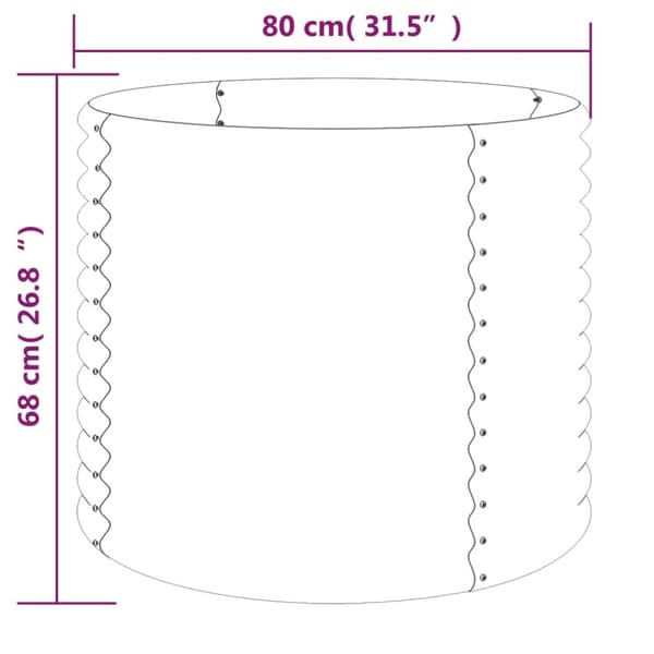 vidaXL plantekrukke 80x80x68 cm pulverlakeret stål grøn - Plantekrukker
