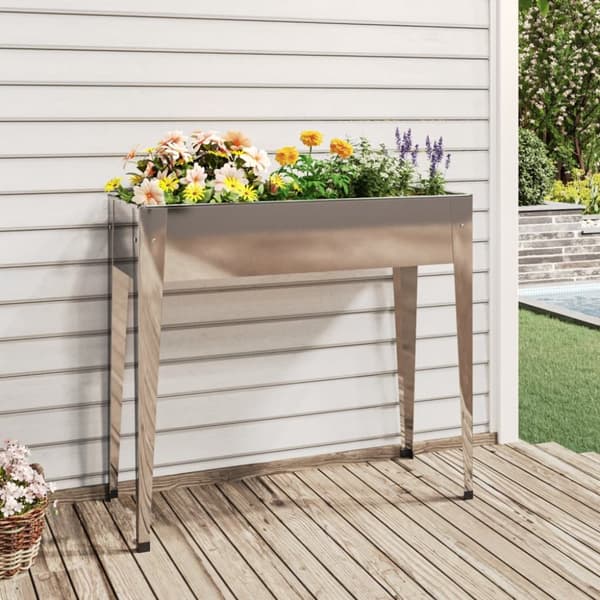vidaXL plantekasse 100,5x40,5x90 cm galvaniseret stål -  Plantekrukker