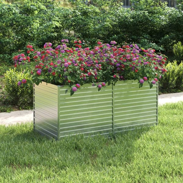 vidaXL højbed 160x80x77 cm galvaniseret stål sølvfarvet -  Plantekrukker