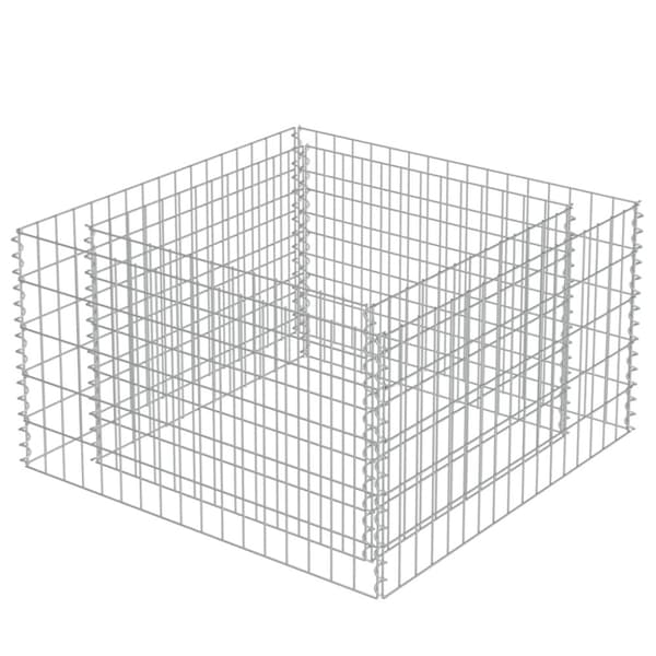 vidaXL Planteringsgabion upphöjd galvaniserat stål 90x90x50 cm -  Krukor & odlingslådor