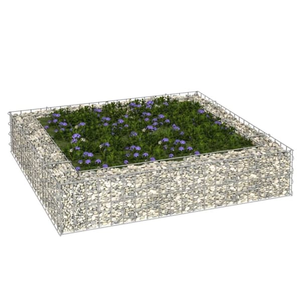 vidaXL gabion-højbed 100x100x20 cm galvaniseret stål -  Plantekrukker