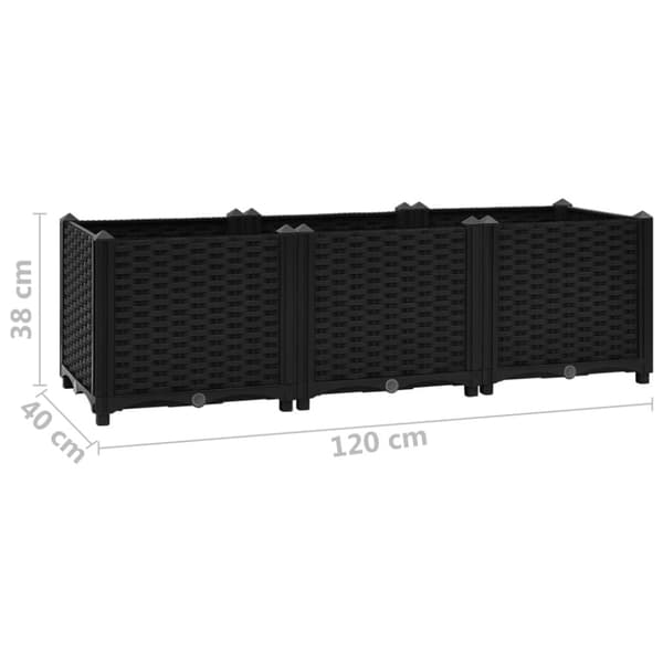 vidaXL højbed 120x40x38 cm polypropylen - Plantekrukker