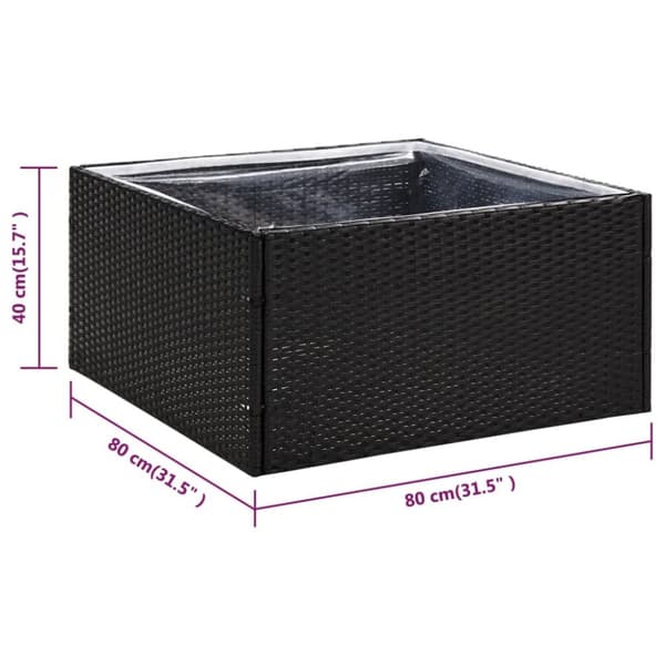 vidaXL Odlingslåda svart 80x80x40 cm konstrotting -  Krukor & odlingslådor