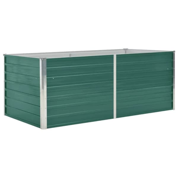 vidaXL hævet blomsterbed 160 x 80 x 45 cm galvaniseret stål grøn - Plantekrukker