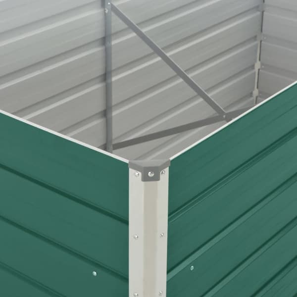 vidaXL hævet blomsterbed 160 x 80 x 45 cm galvaniseret stål grøn - Plantekrukker