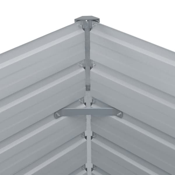 vidaXL hævet blomsterbed 160 x 80 x 45 cm galvaniseret stål grøn - Plantekrukker