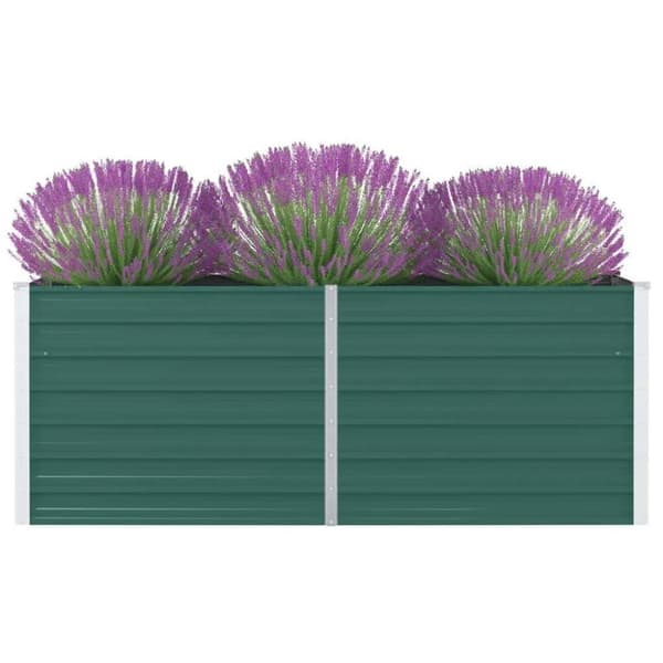 vidaXL hævet blomsterbed 160 x 80 x 45 cm galvaniseret stål grøn -  Plantekrukker