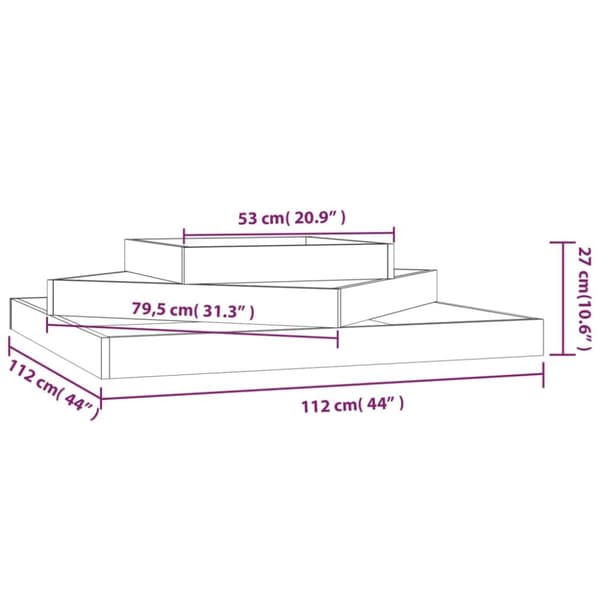vidaXL plantekasse 112x112x27 cm massivt fyrretræ hvid -  Plantekrukker