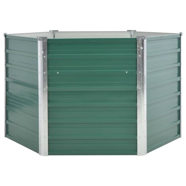 vidaXL forhøjet plantekasse 129x129x77 cm galvaniseret stål grøn -  Plantekrukker