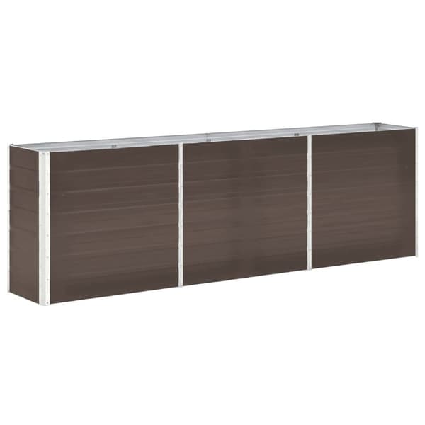 vidaXL forhøjet plantekasse 240x40x77 cm galvaniseret stål brun -  Plantekrukker