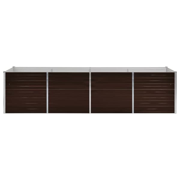 vidaXL hævet plantekasse 320x80x77 cm galvaniseret stål brun - Plantekrukker