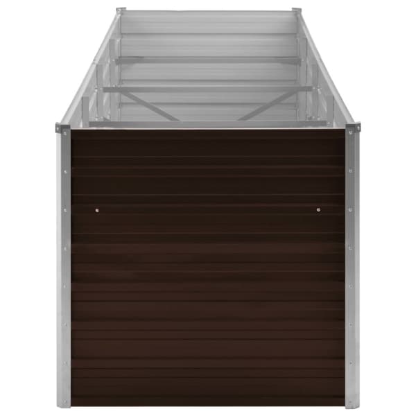 vidaXL hævet plantekasse 320x80x77 cm galvaniseret stål brun - Plantekrukker
