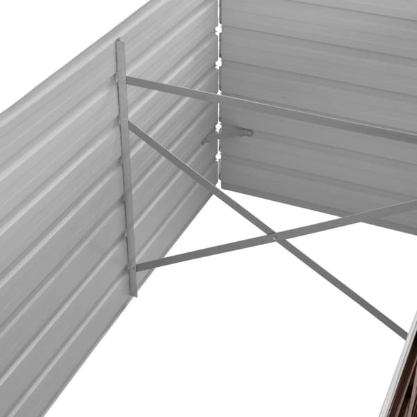 vidaXL hævet plantekasse 320x80x77 cm galvaniseret stål brun - Plantekrukker