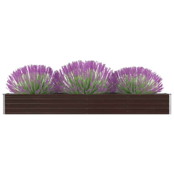vidaXL Odlingslåda upphöjd galvaniserat stål 320x40x45 cm brun -  Krukor & odlingslådor